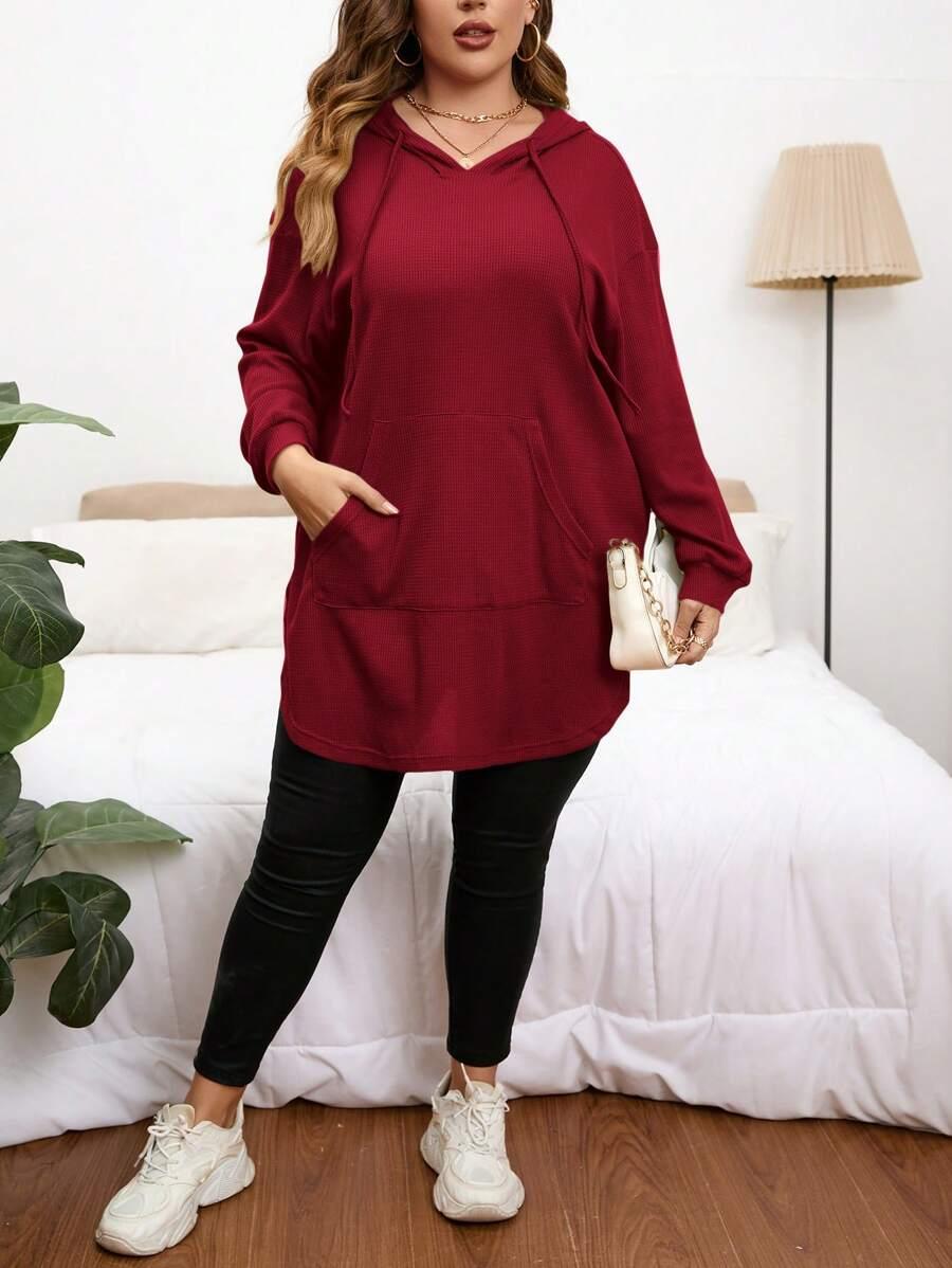 SHEIN CZERWONA BLUZA Z KAPTUREM S06__50