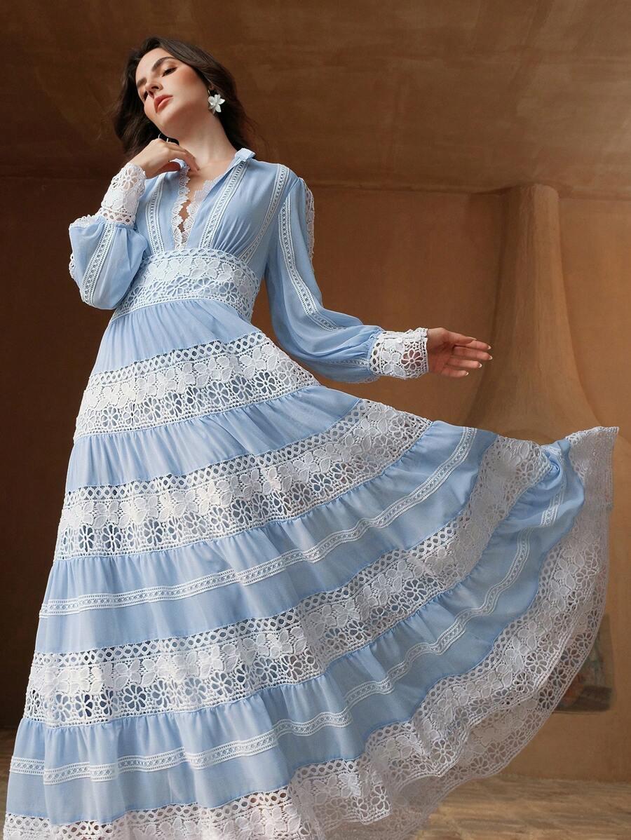 ANEWSTA NIEBIESKA MAXI SUKIENKA S06__L