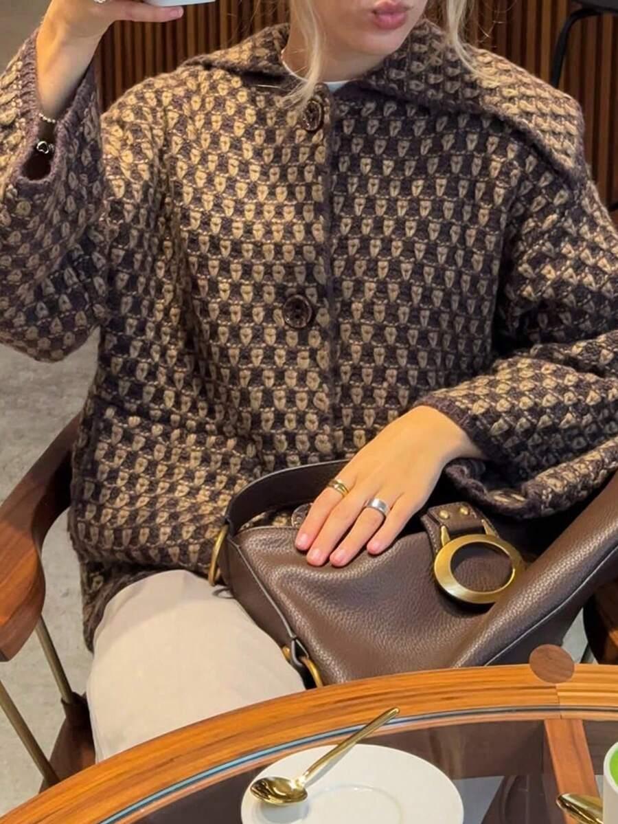 SHEIN SWETER GUZIKI KIESZENIE