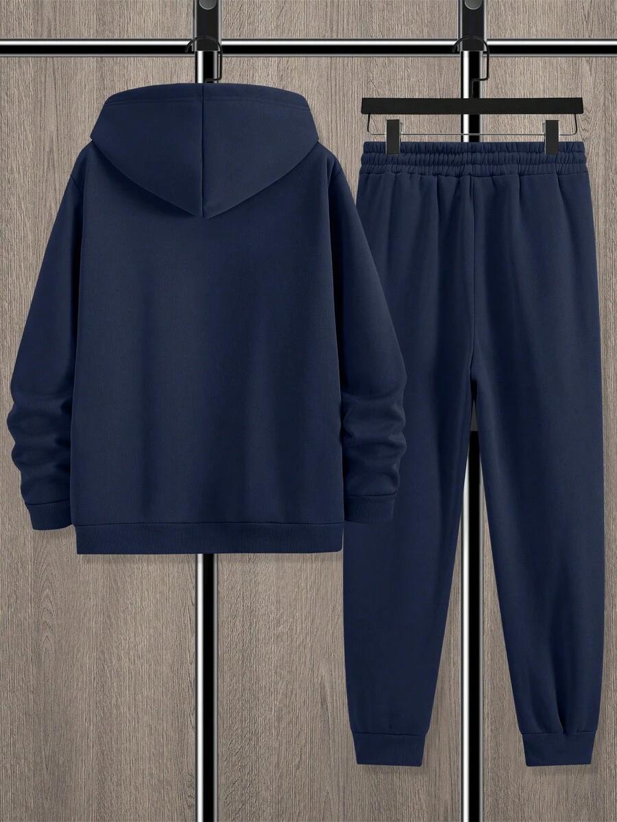 MANFINITY GRANATOWY KOMPLET BLUZA SPODNIE DRESOWE S06__M