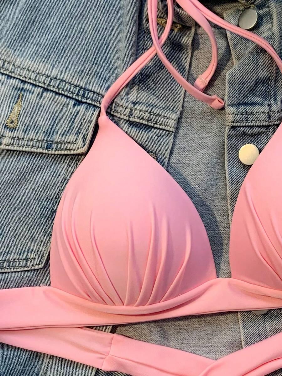 SWIM MOD RÓŻOWA GÓRA OD BIKINI MARSZCZENIE S09__M