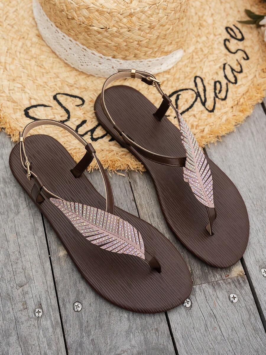 SHEIN BRĄZOWE SANDAŁY CASUAL PK01__36