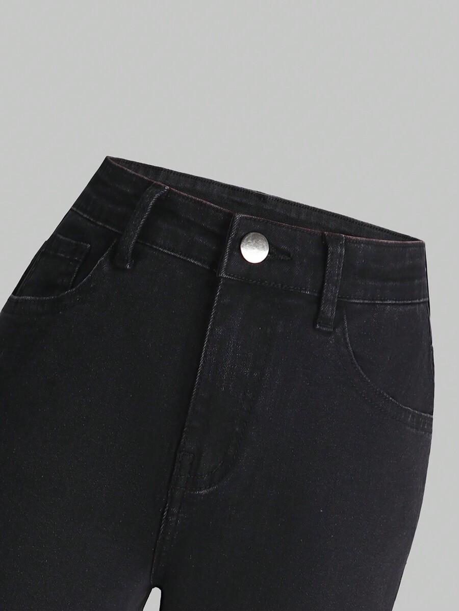 SHEIN CZARNE SPODNIE RURKI JEANS PK01__134-140