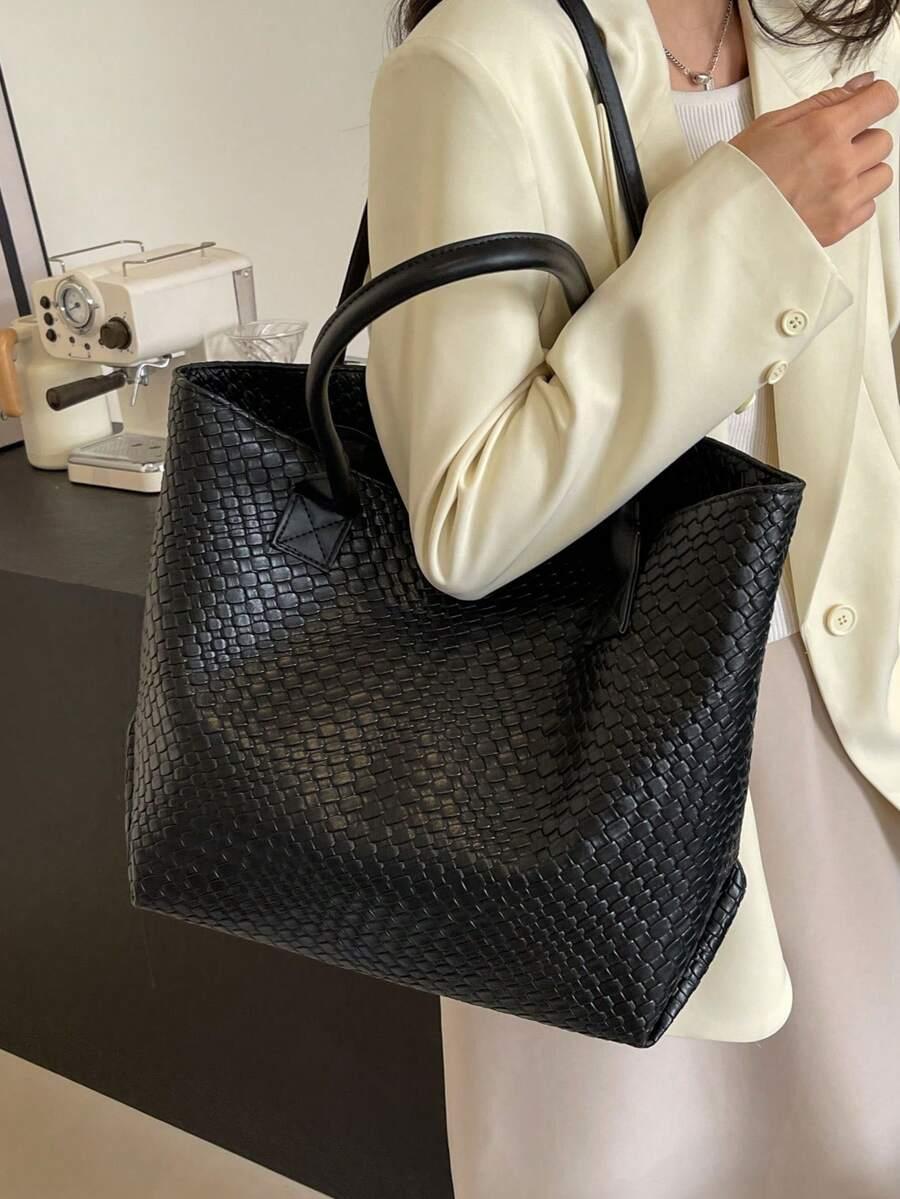 SHEIN CZARNA TOREBKA IMITACJA SKÓRY S07__40X18X31