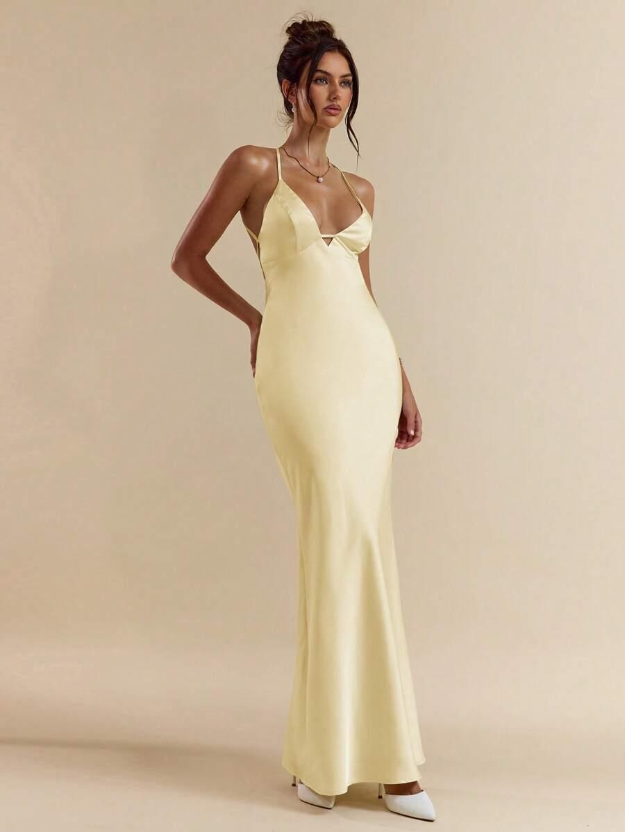 SHEIN ŻÓŁTA MAXI SUKIENKA S06__XS