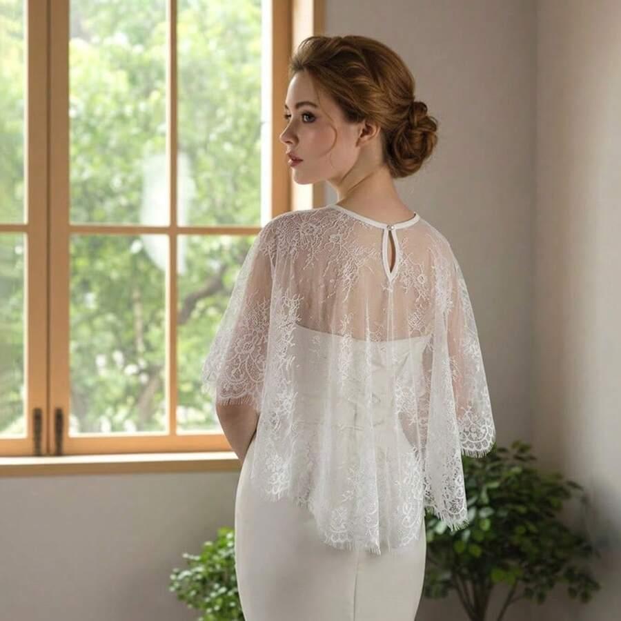 SHEIN BIAŁA NARZUTKA KORONKA S07