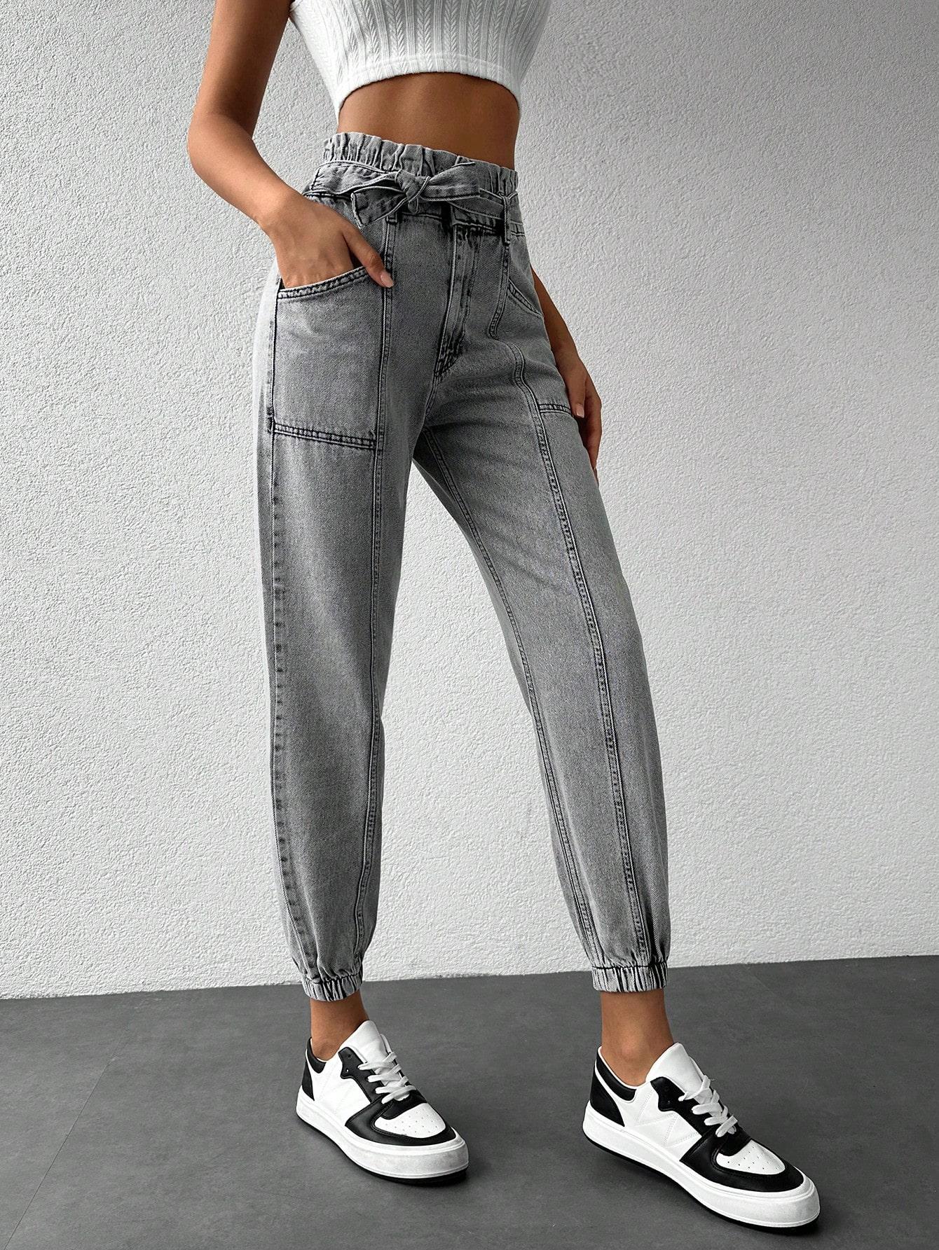 SHEIN SZARE SPODNIE JEANS S06__40