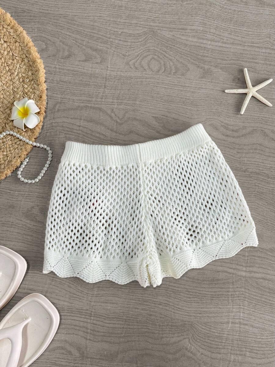 SHEIN BIAŁE PLAŻOWE SPODENKI S06__S