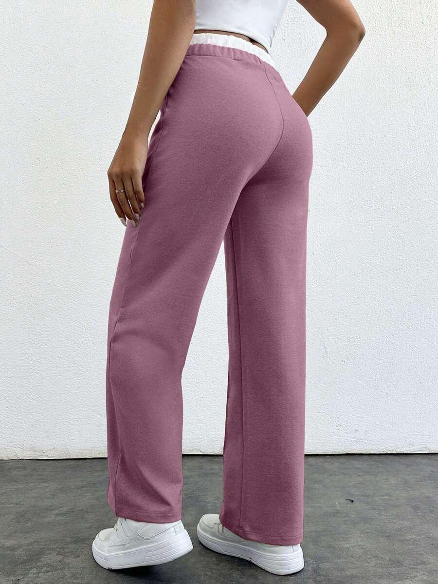 SHEIN RÓŻOWE SPODNIE DRESOWE S06__XS