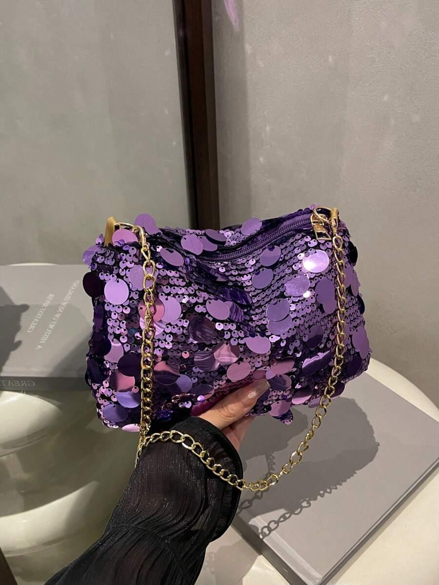 SHEIN FIOLETOWA TOREBKA ZDOBIENIE S07__22,5X1X16CM