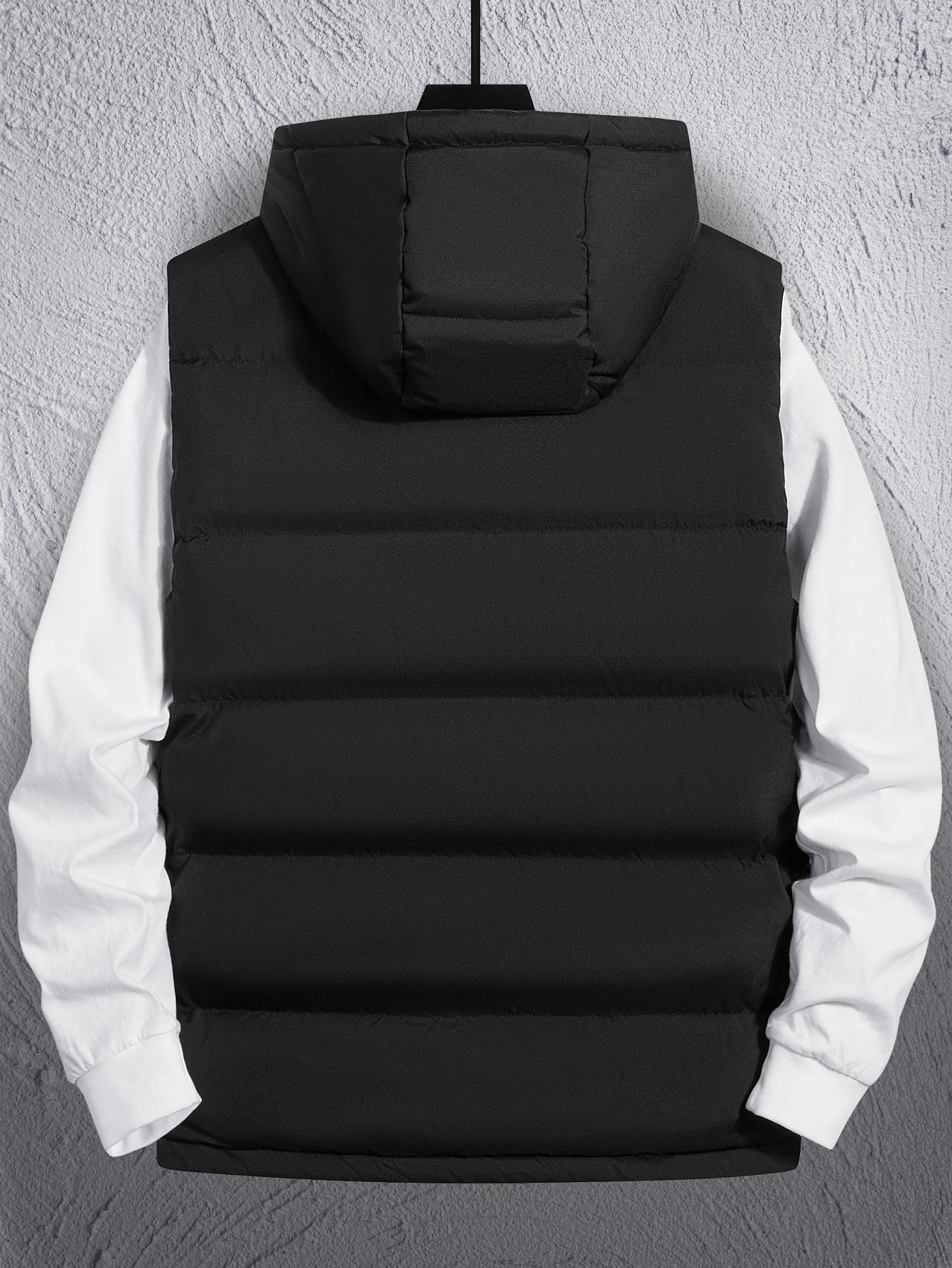 SHEIN CZARNA KAMIZELKA Z KAPTUREM S06__XXL