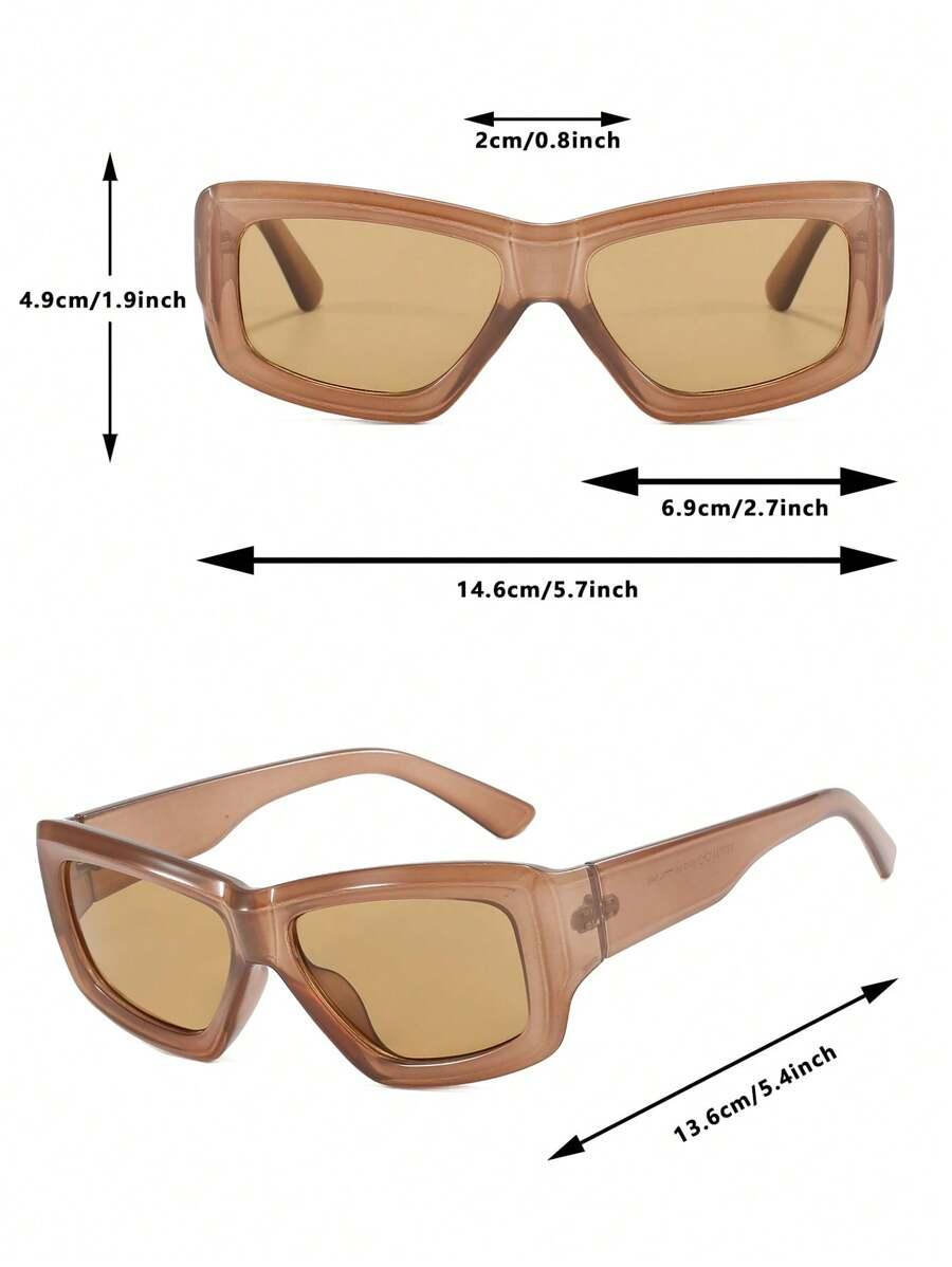 SHEIN BRĄZOWE OKULARY PRZECIWSŁONECZNE S07