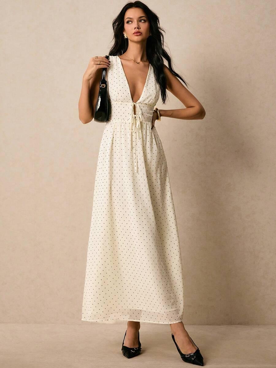 SHEIN MAXI SUKIENKA GROSZKI S06__S
