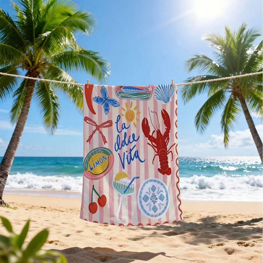 SHEIN RĘCZNIK PLAŻOWY PRINT S07__180X200CM