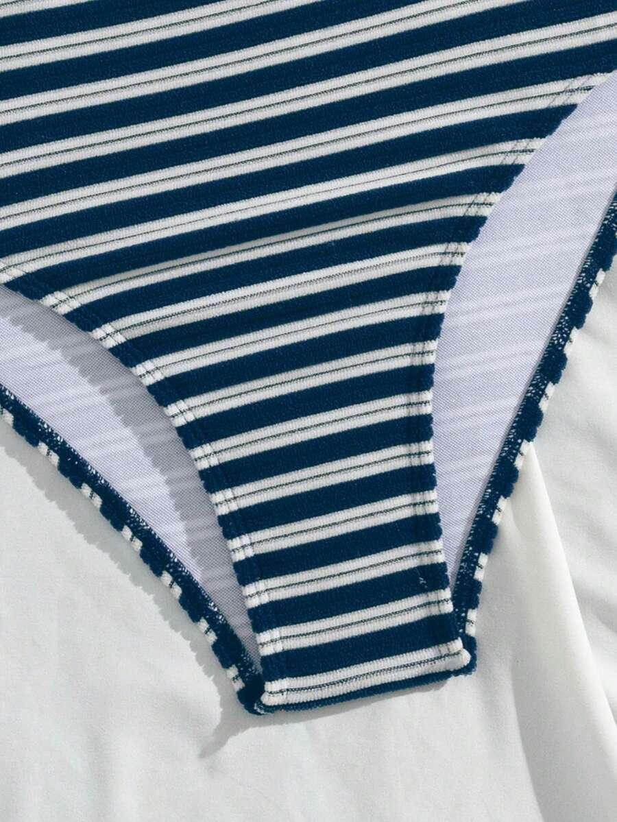 SHEIN DWUCZĘŚCIOWY STRÓJ KĄPIELOWY W PASKI S09__XS