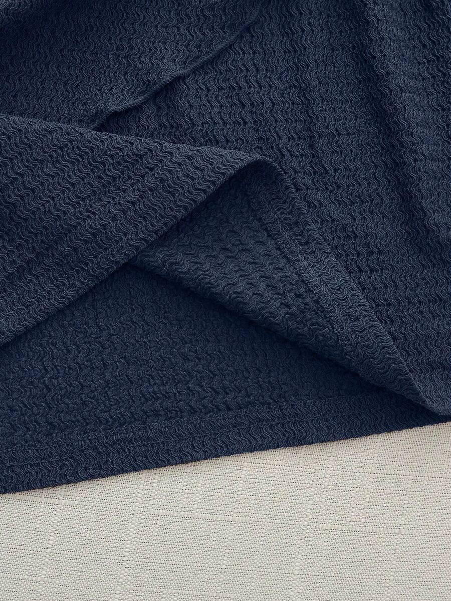 SHEIN GRANATOWA SUKIENKA BEZ RĘKAWÓW TEKSTURA S06__L