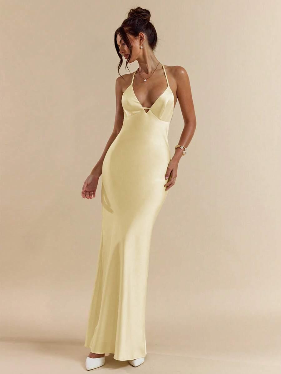 SHEIN ŻÓŁTA MAXI SUKIENKA S06__XS