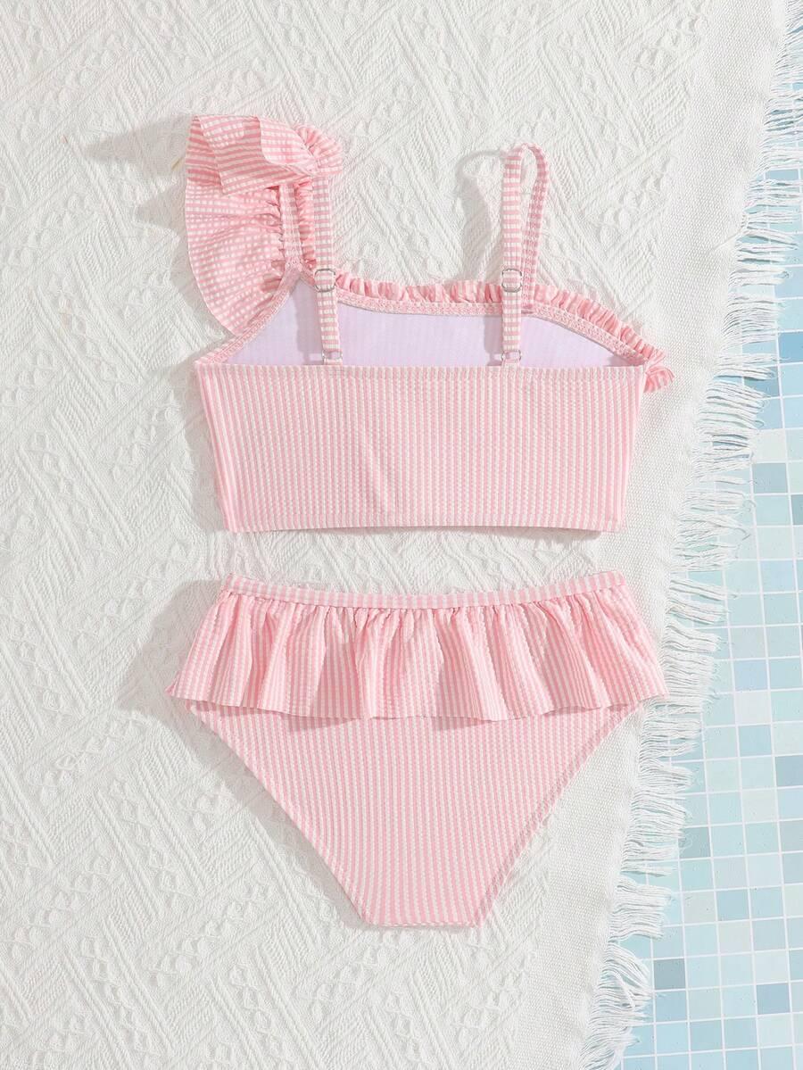 SHEIN DWUCZĘŚCIOWY STRÓJ KĄPIELOWY WZÓR PASKI S09__110/116