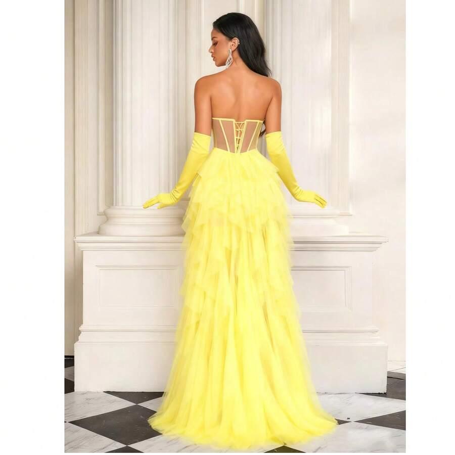 SHEIN ŻÓŁTA MAXI SUKIENKA S06__M