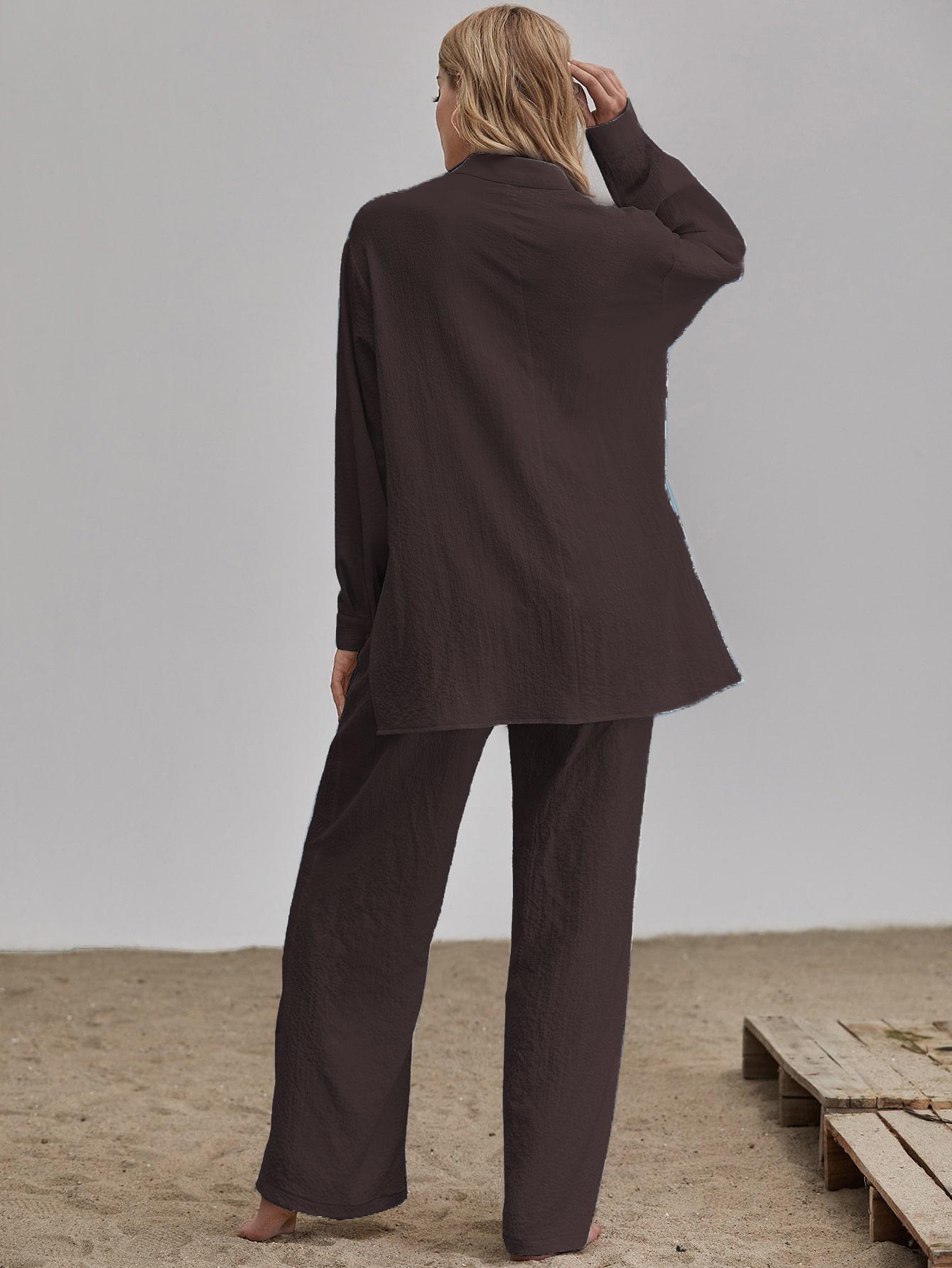 SHEIN KOMPLET KOSZULA SPODNIE S09__L