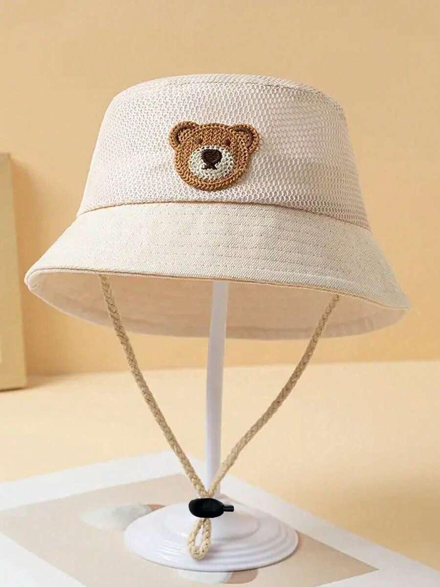 SHEIN BEŻOWY KAPELUSZ BUCKET HAFT S07__46 CM