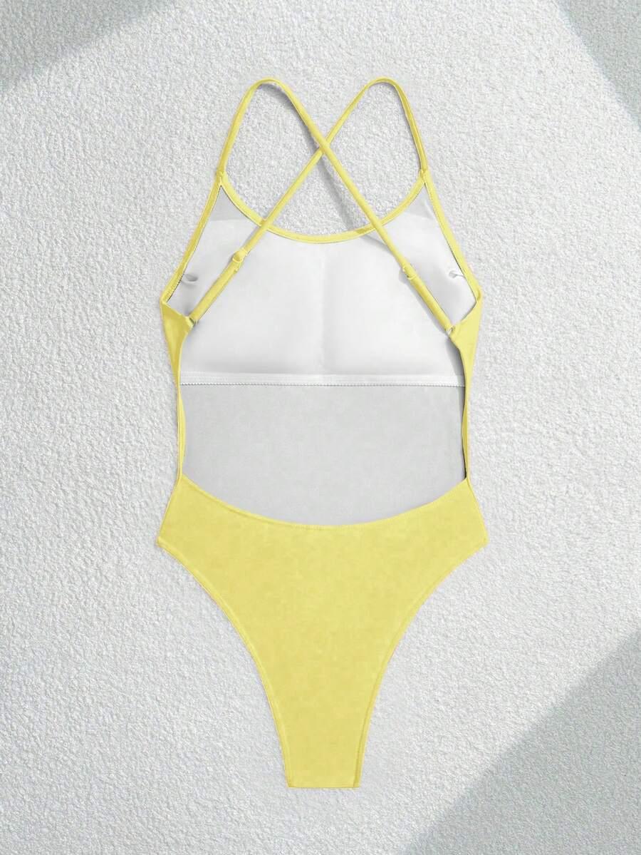 SWIM SPRTY ŻÓŁTY JEDNOCZĘŚCIOWY STRÓJ KĄPIELOWY S09__L