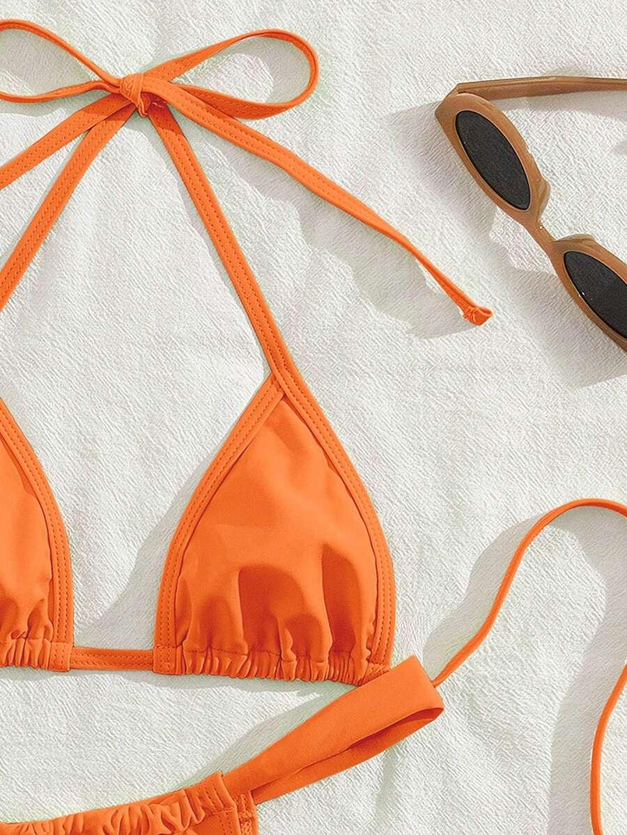 SHEIN POMARAŃCZOWY DWUCZĘŚCIOWY STRÓJ KĄPIELOWY S09__S