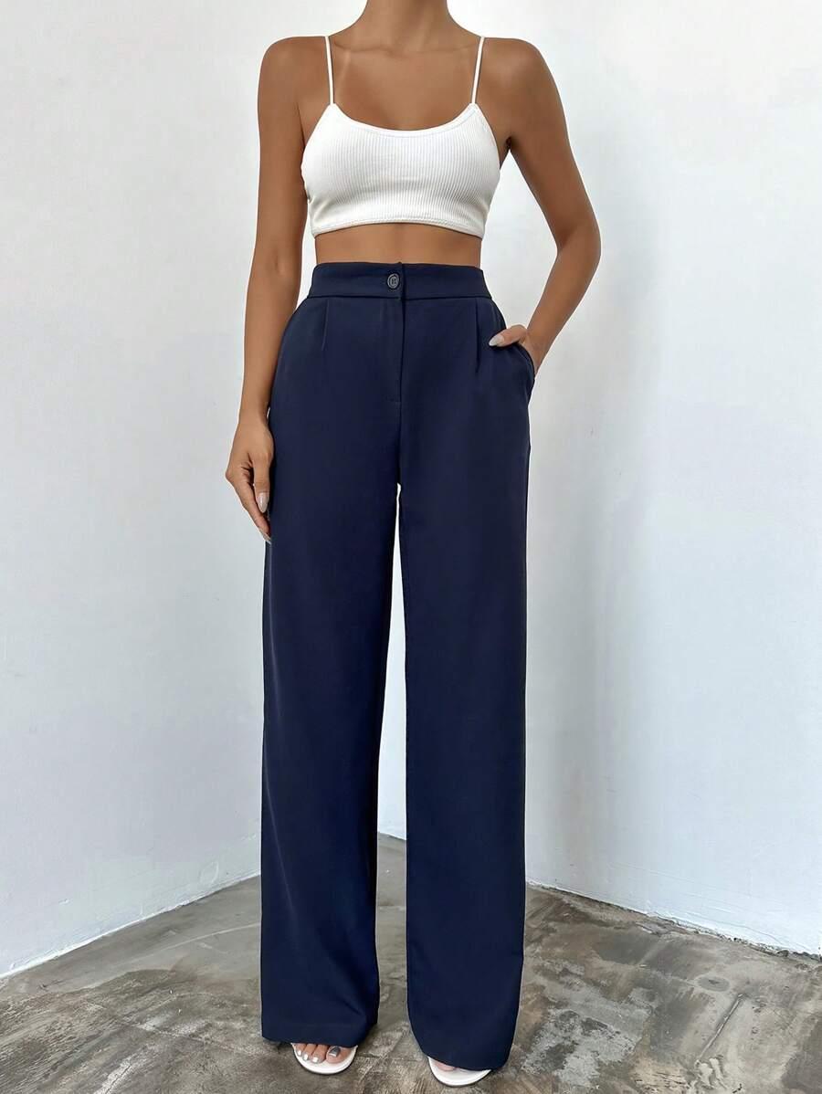 SHEIN GRANATOWE ELEGANCKIE SPODNIE S06__S