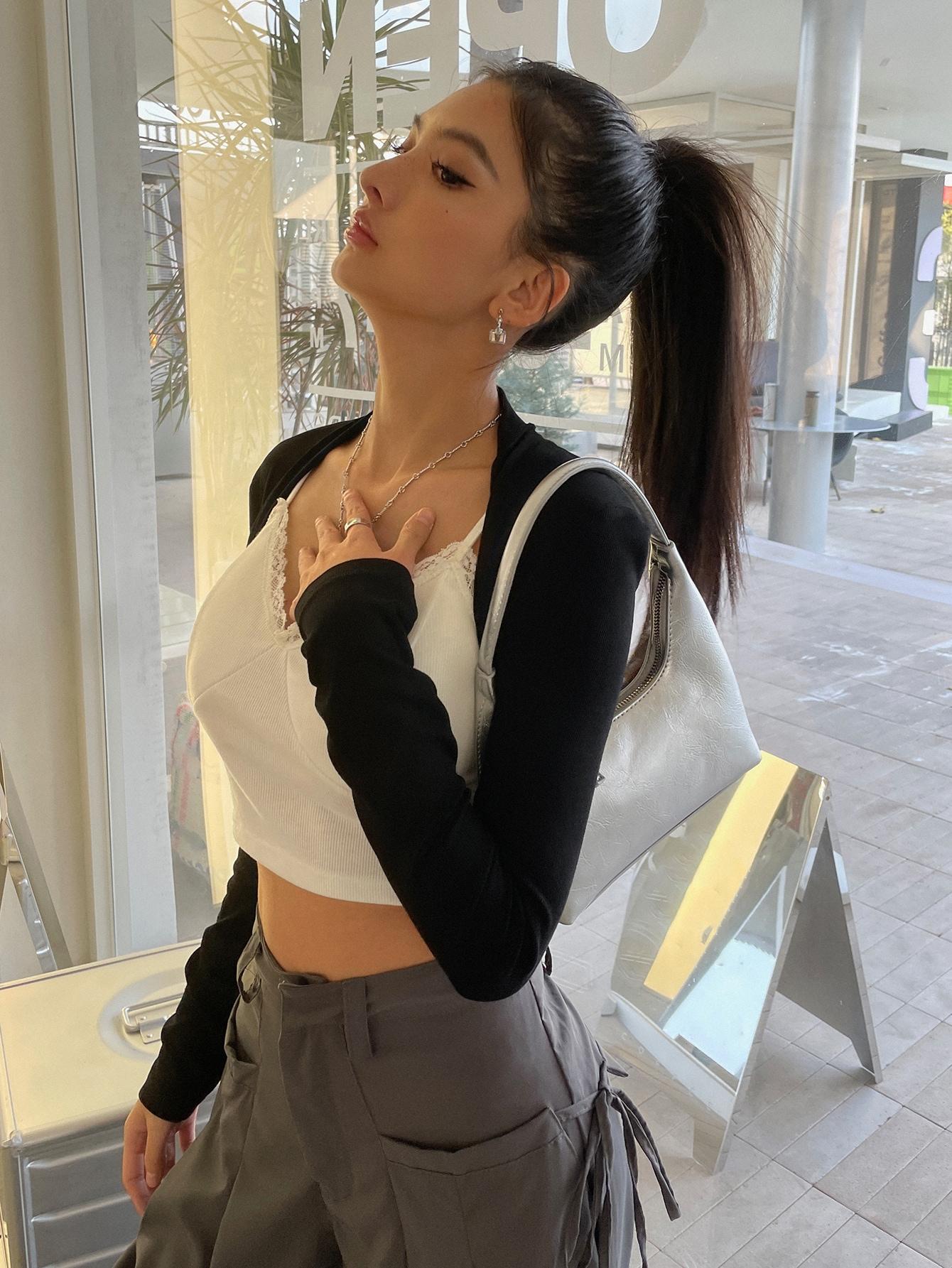 SHEIN CZARNY SWETER NARZUTKA S06__S