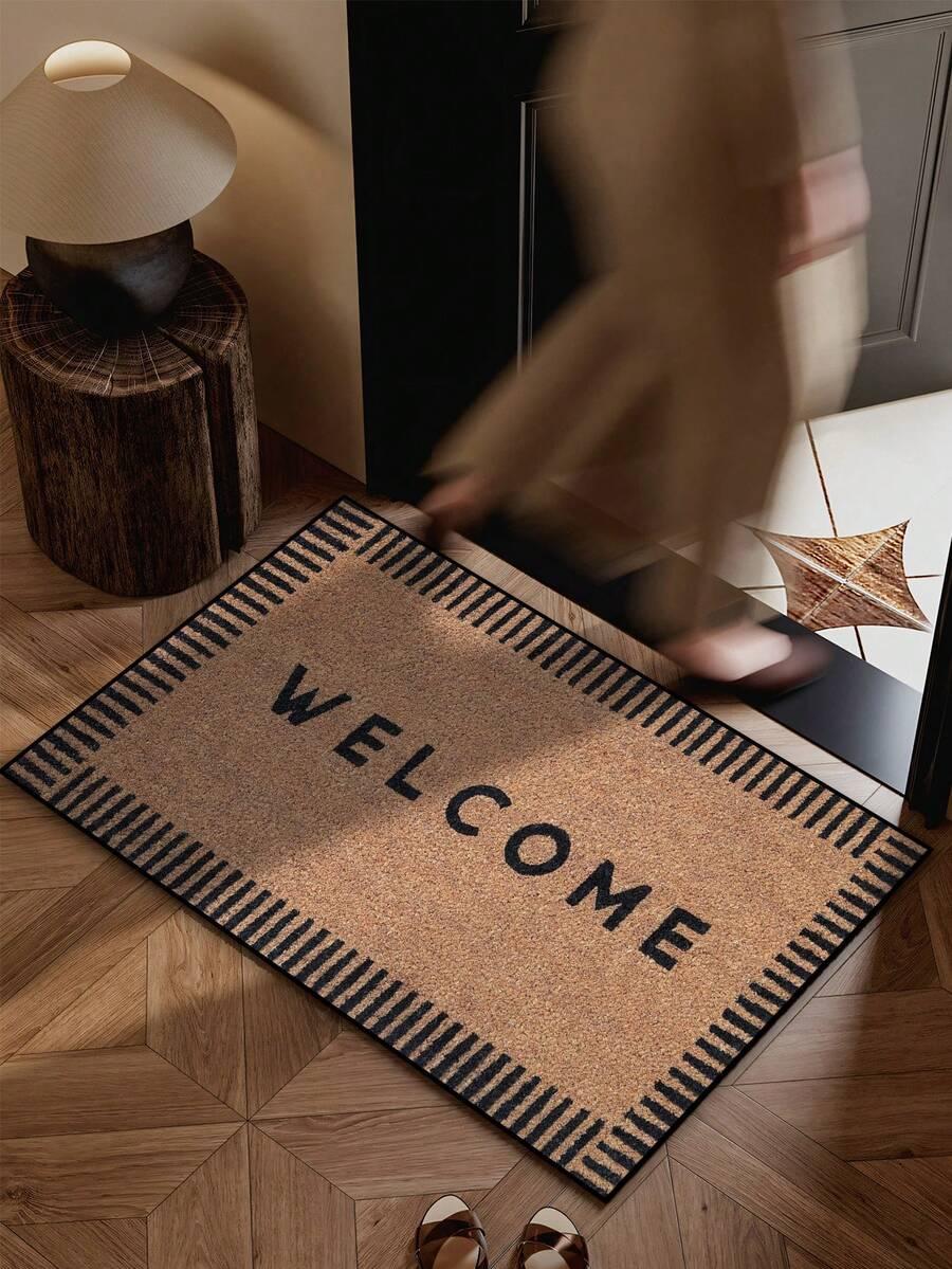 SHEIN BRĄZOWA WYCIERACZKA NAPIS WELCOME S07__50X80