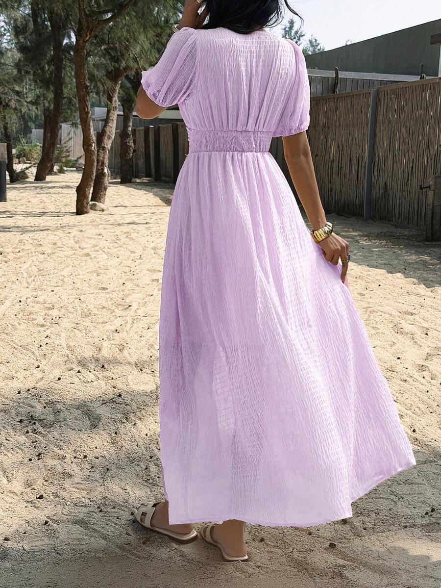 SHEIN FIOLETOWA MIDI SUKIENKA S06__L