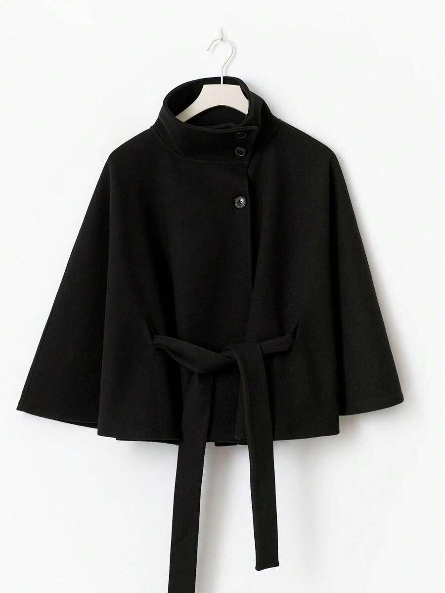 SHEIN CZARNY KRÓTKI PŁASZCZ W01__M