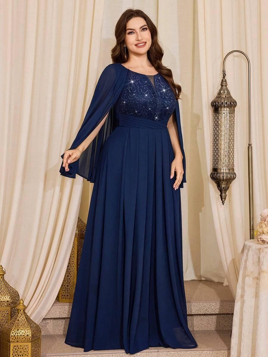 SHEIN GRANATOWA MAXI SUKIENKA S06__46