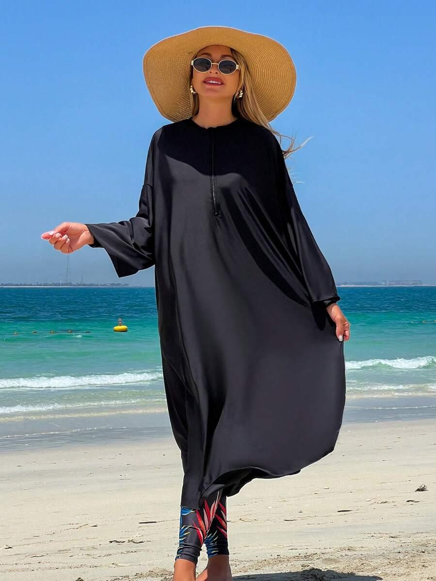 SHEIN TRZYCZĘŚCIOWY STRÓJ KĄPIELOWY KOMPLET BURKINI S06__S