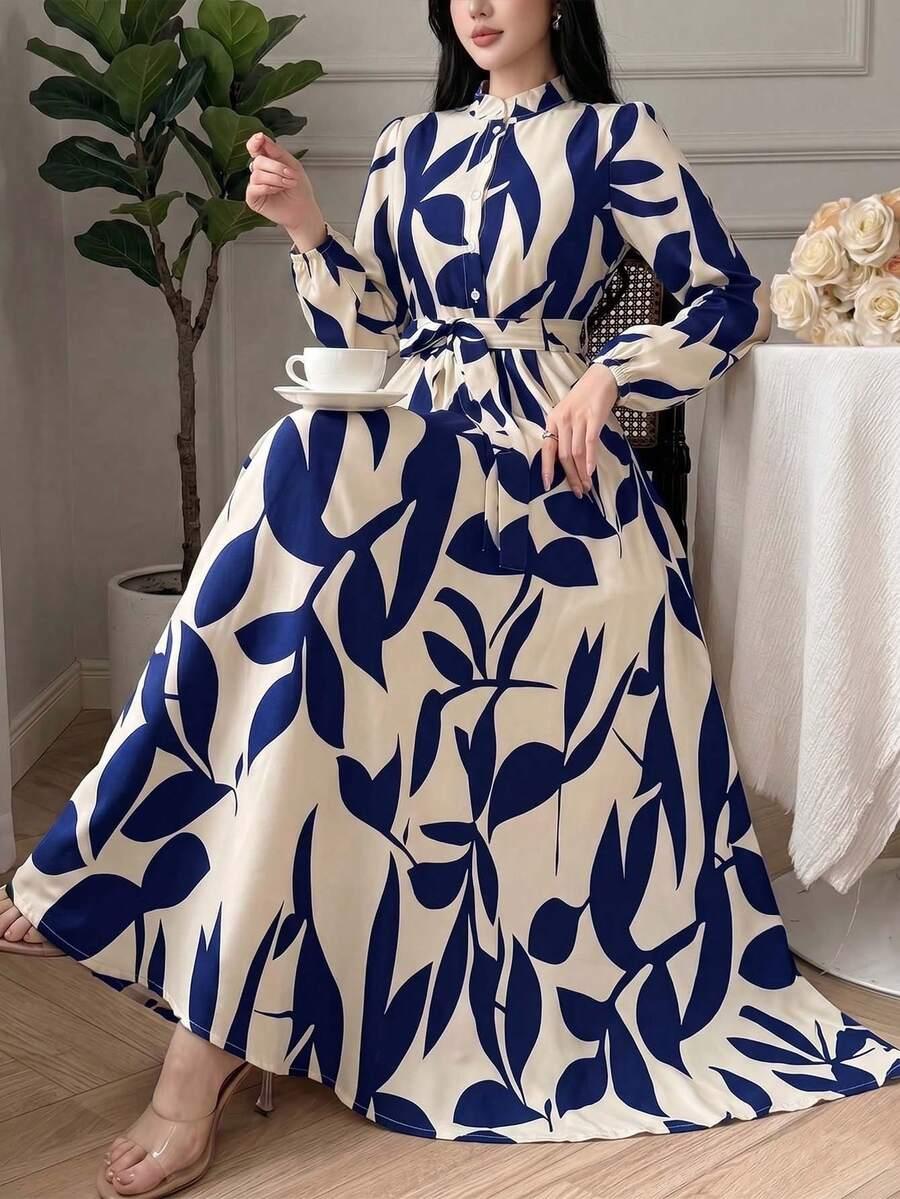 SHEIN MAXI SUKIENKA DŁUGI RĘKAW S09__L