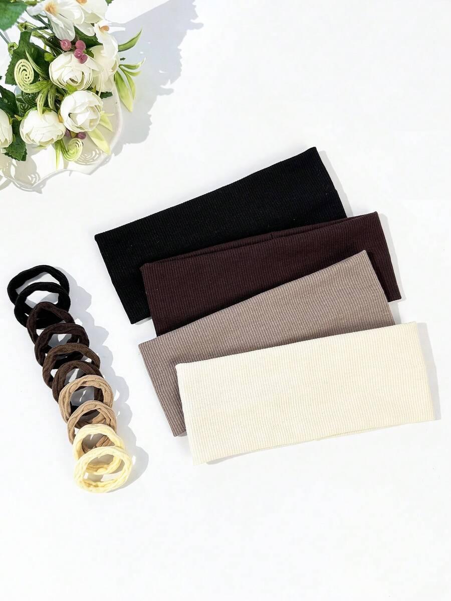 SHEIN CZARNA OPASKA NA GŁOWĘ GUMKA DO WŁOSÓW 10-PACK S07