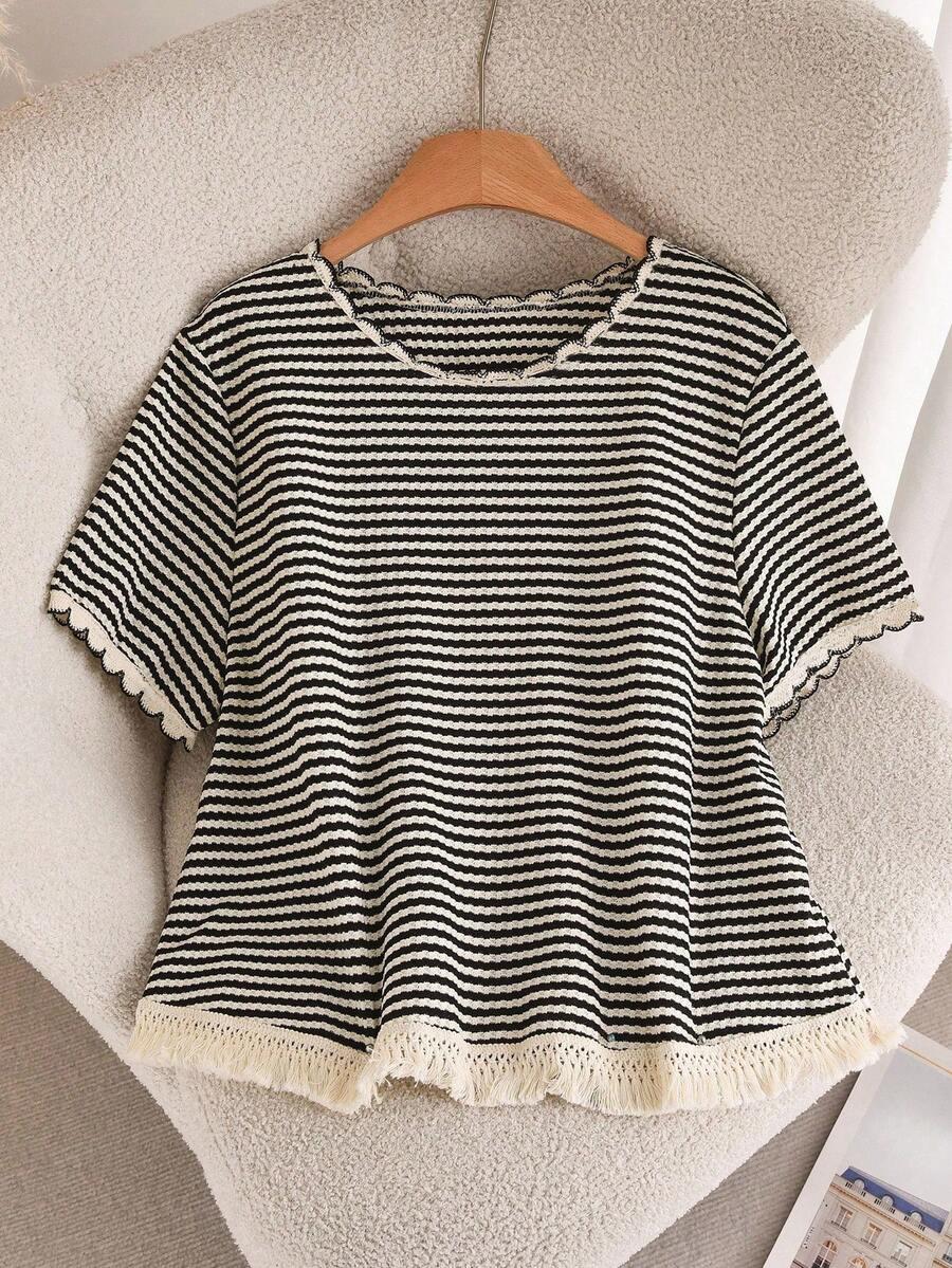 SHEIN BLUZKA KRÓTKI RĘKAW PASKI S06__46