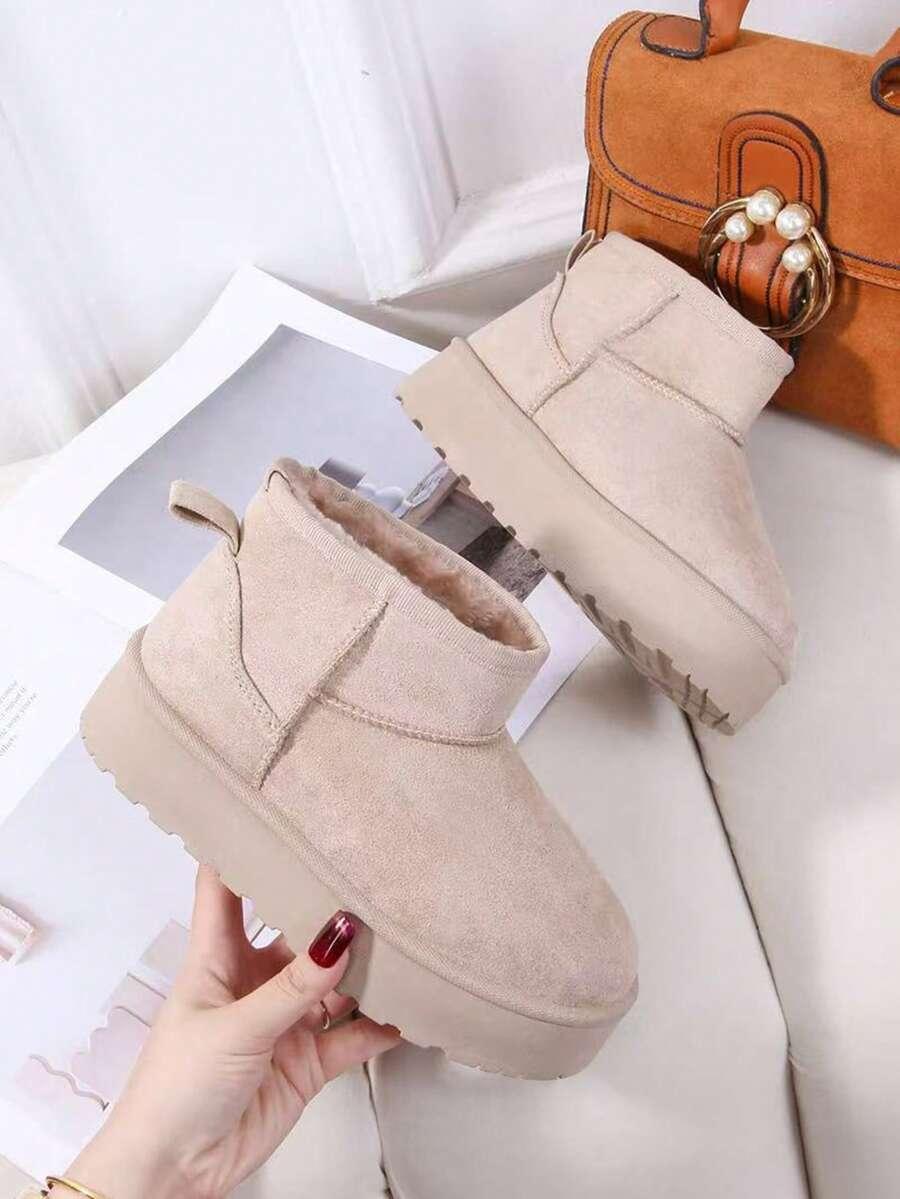 SHEIN BEŻOWE ŚNIEGOWCE PLATFORMA W01__39
