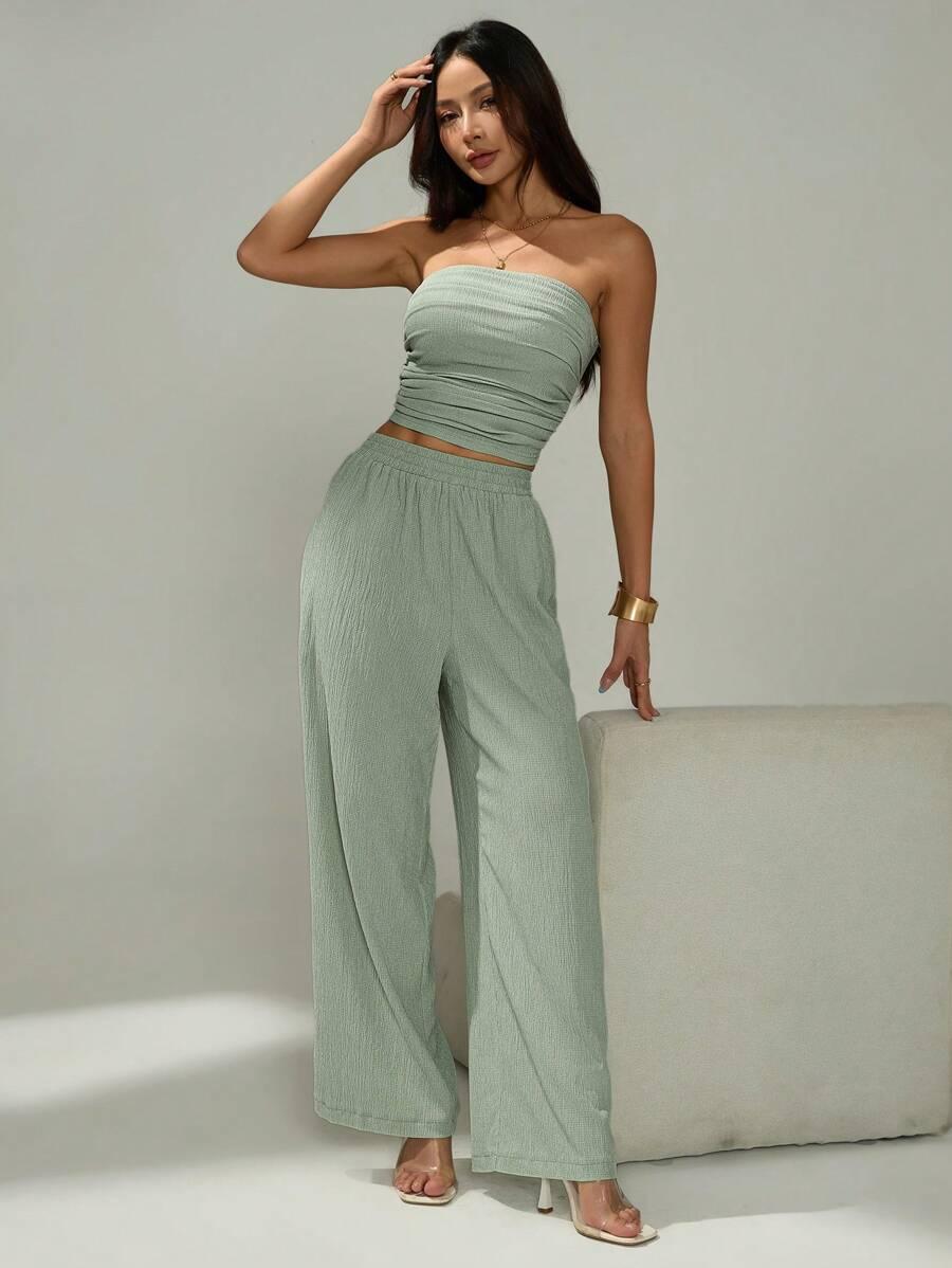 SHEIN ZIELONE SPODNIE CASUAL S06__L