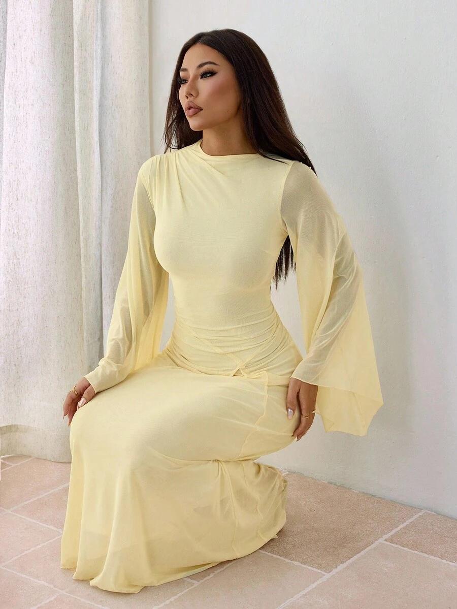 SHEIN ŻÓŁTA MAXI SUKIENKA S06__XXS