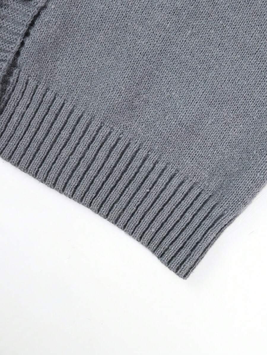 SHEIN SZARY SWETER GUZIKI S06__XL
