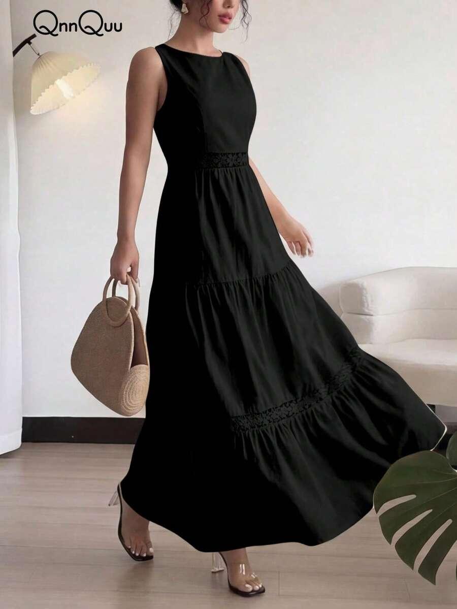 SHEIN CZARNA MAXI SUKIENKA S06__S