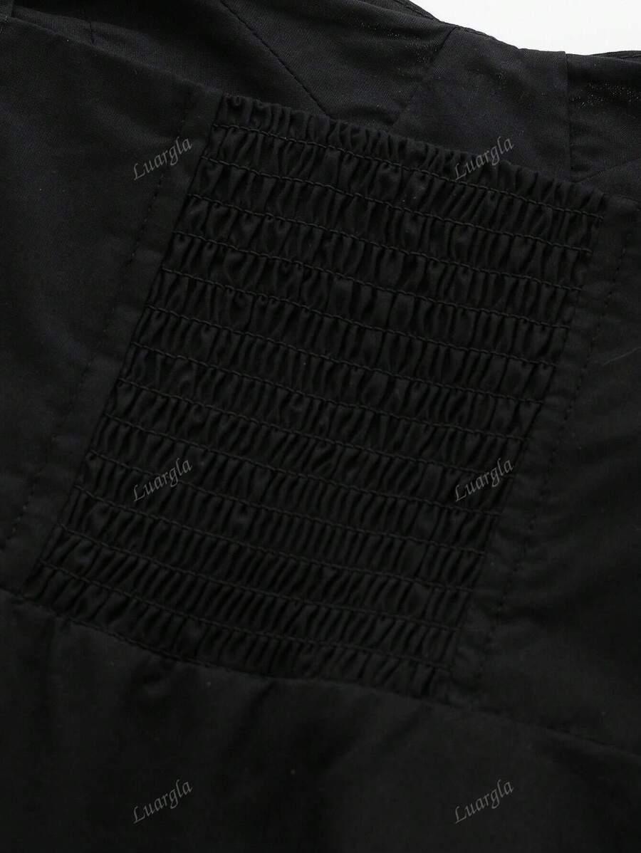 SHEIN CZARNY TOP NA RAMIĄCZKACH S06__L