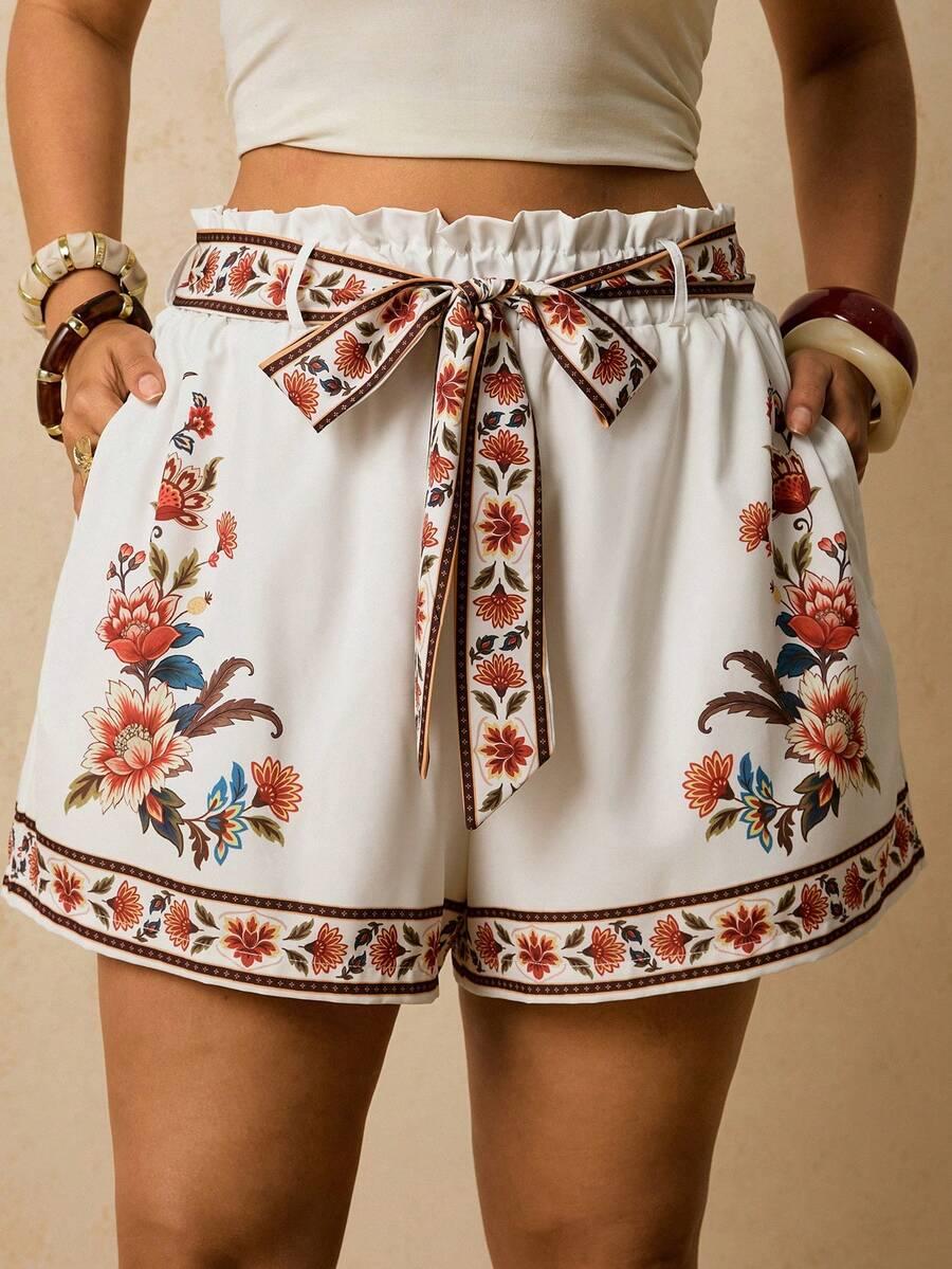 SHEIN BIAŁE SPODENKI WZÓR S09__48