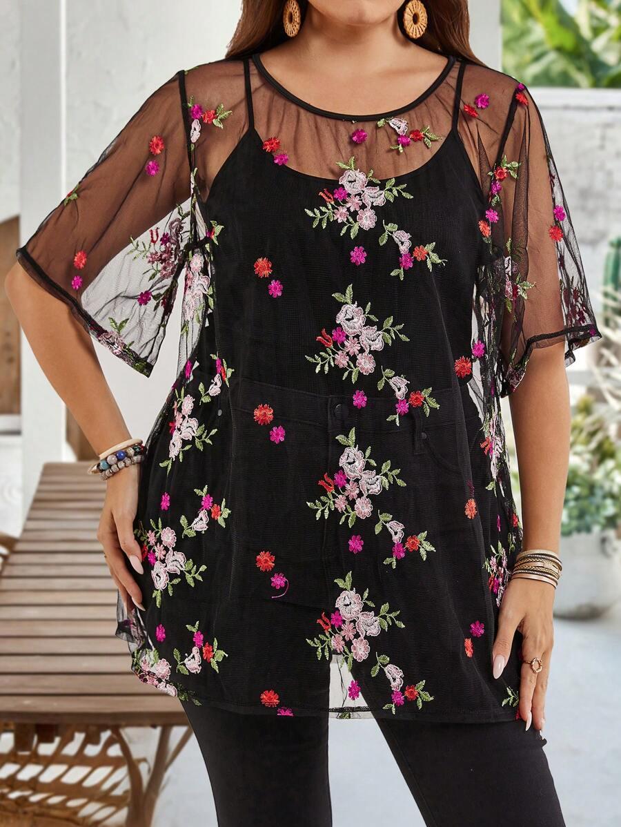 EMERY ROSE CZARNA BLUZKA SIATECZKA S06__46