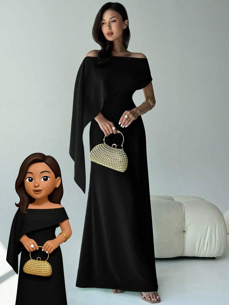 SHEIN CZARNA MAXI SUKIENKA S06__L