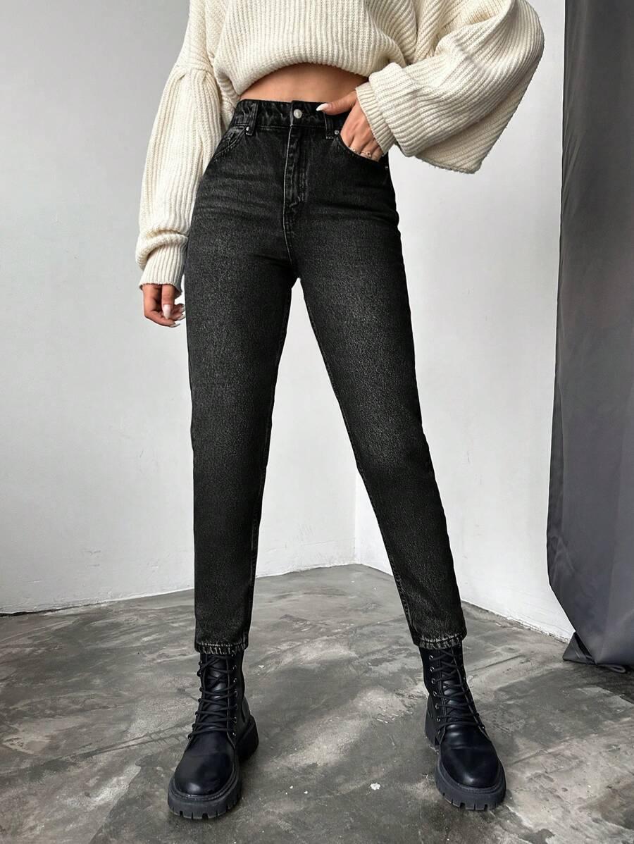 SHEIN CZARNE SPODNIE JEANS S06__S