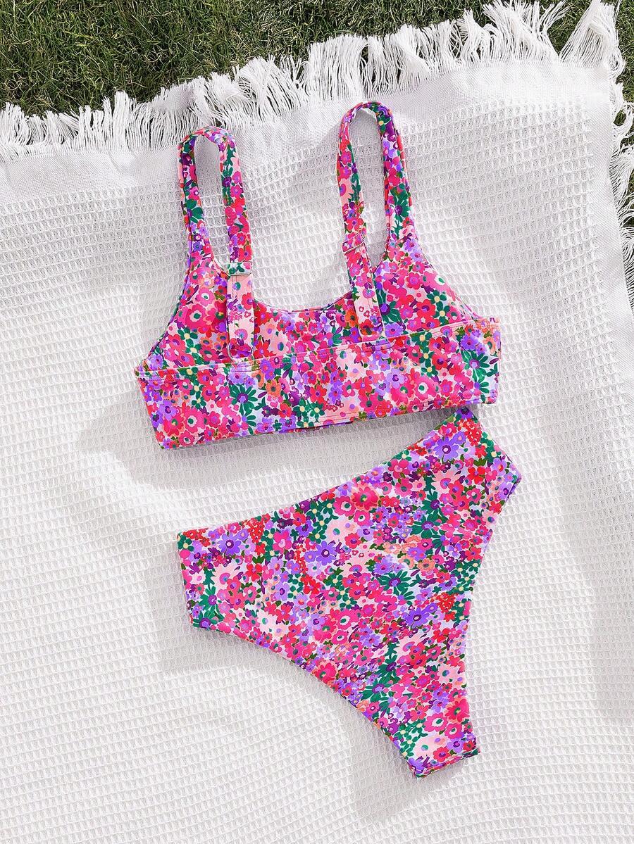 PEPPERMOLLY KOMPLET BIKINI WZÓR KWIATY S09__M
