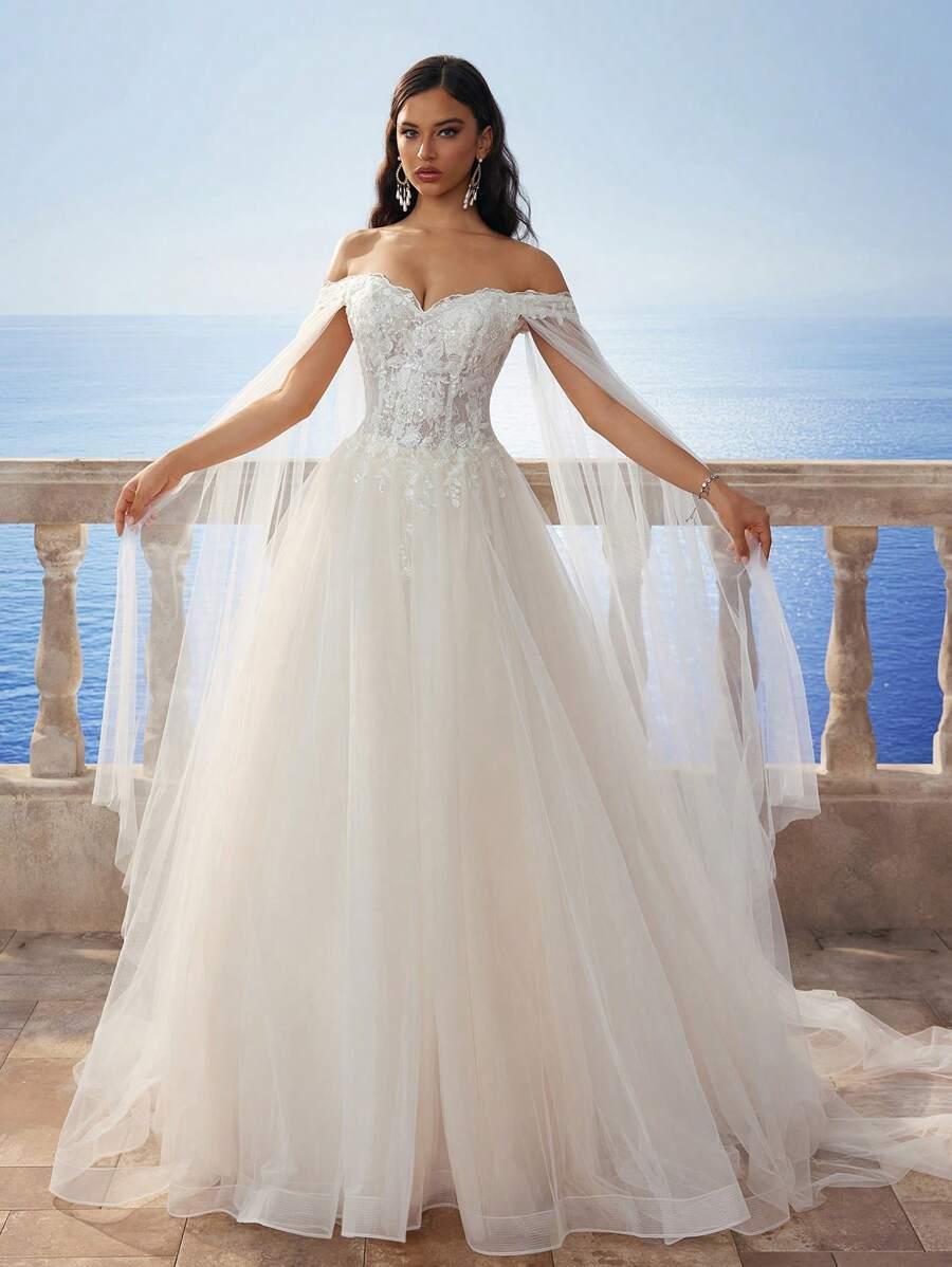 SHEIN SUKNIA ŚLUBNA ZDOBIENIE S06__L