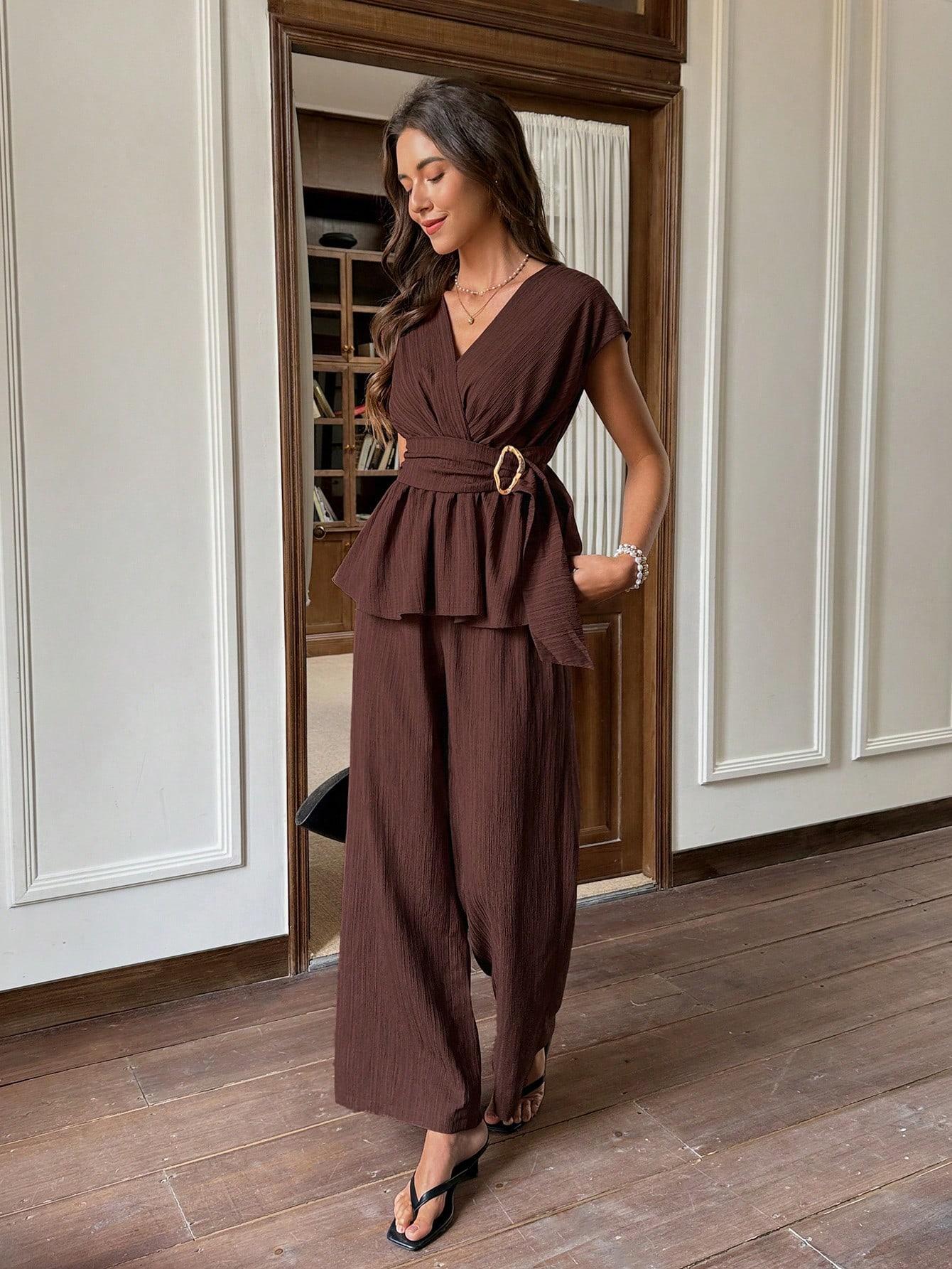 SHEIN KOMPLET BLUZKA SPODNIE S06__XS